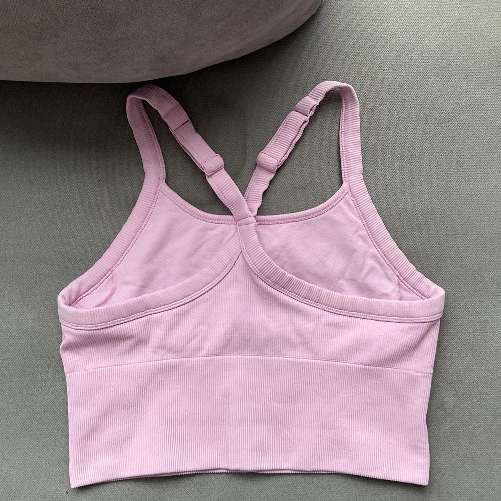 Alo Yoga Seamless Ribbed Favorite Bra Tank Sweet Pink M